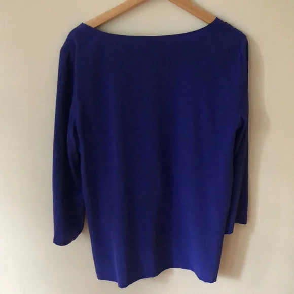 Joie Royal Blue Boatneck Blouse - Picture 2 of 3